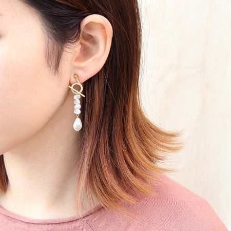 Kr0482 resin pearl Baroque and chain Unisex accessories