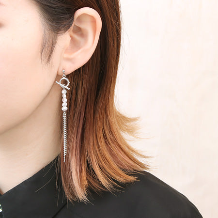レシピNo.KR0482 樹脂パールバロックとチェーンのユニセックスアクセサリー3種