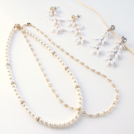 レシピNo.KR0489 パールのオケージョンアクセサリー2種