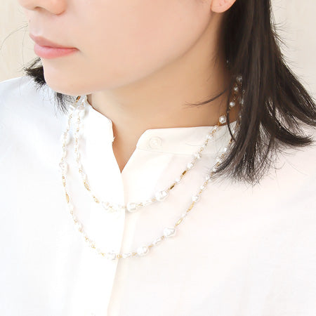レシピNo.KR0490 バロックパールの2WAYネックレス