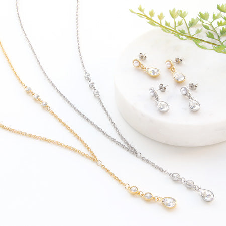 レシピNo.KR0491 貴和クリスタルのフレンチシックネック&ピアス
