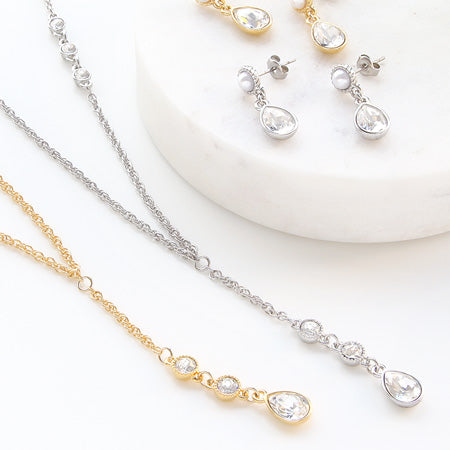 レシピNo.KR0491 貴和クリスタルのフレンチシックネック&ピアス