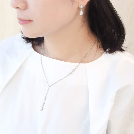 レシピNo.KR0491 貴和クリスタルのフレンチシックネック&ピアス