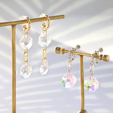 レシピNo.KR0493 アスフォークリスタルのコネクトイヤーアクセサリー2種