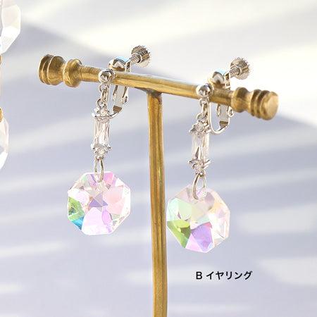 レシピNo.KR0493 アスフォークリスタルのコネクトイヤーアクセサリー2種