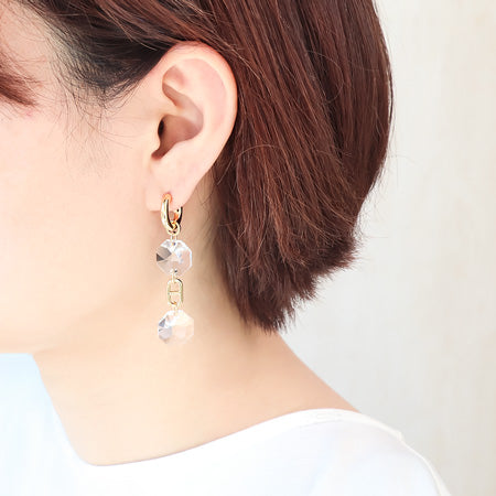 レシピNo.KR0493 アスフォークリスタルのコネクトイヤーアクセサリー2種