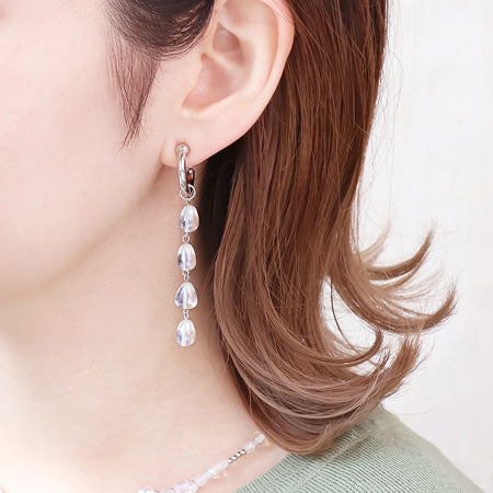 レシピNo.KR0494 チェコビーズクリアラスターのネック&イヤリング