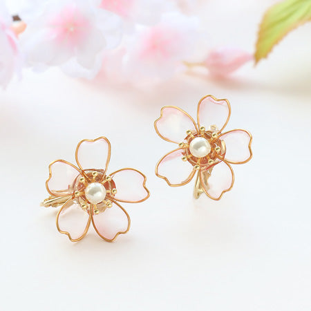 レシピNo.KR0501 桜のレジンイヤリング