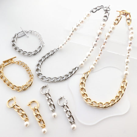 レシピNo.KR0503 アルミチェーンAL830LFのネック&ブレス&イヤリング