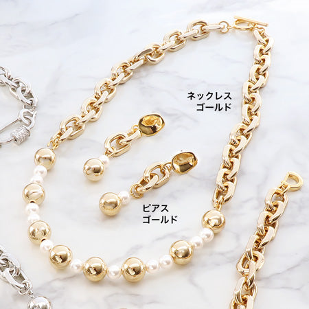 レシピNo.KR0504 アルミチェーンAL130-4Fのネック&ブレス&ピアス