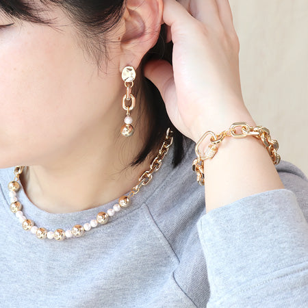 レシピNo.KR0504 アルミチェーンAL130-4Fのネック&ブレス&ピアス