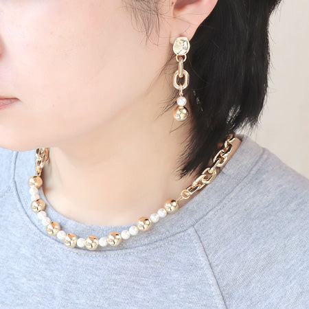レシピNo.KR0504 アルミチェーンAL130-4Fのネック&ブレス&ピアス
