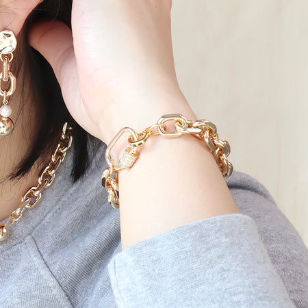 レシピNo.KR0504 アルミチェーンAL130-4Fのネック&ブレス&ピアス