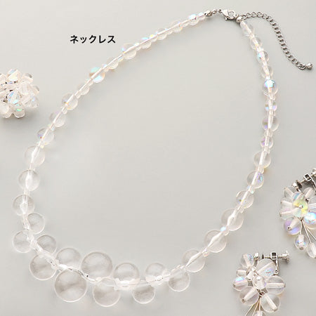 レシピNo.KR0506 チェコビーズのクリアボールアクセサリー3種