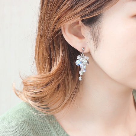 レシピNo.KR0506 チェコビーズのクリアボールアクセサリー3種