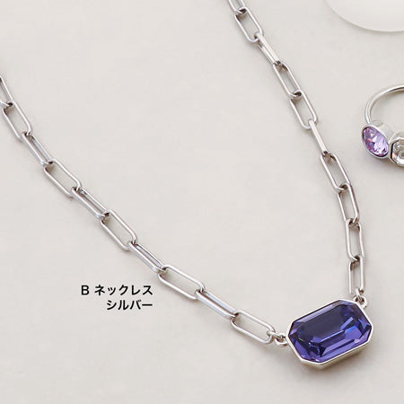 レシピNo.KR0515 貴和クリスタルエメラルドカットのアクセサリー3種