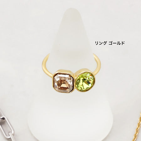 レシピNo.KR0515 貴和クリスタルエメラルドカットのアクセサリー3種