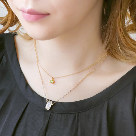 レシピNo.KR0515 貴和クリスタルエメラルドカットのアクセサリー3種
