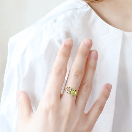 レシピNo.KR0515 貴和クリスタルエメラルドカットのアクセサリー3種