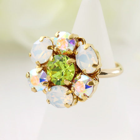 Recipe No.KR0517 Kiwa crystal round flower ring