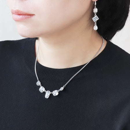 Recipe No.KR0518Kiwa crystalsbijou lane neck & earrings