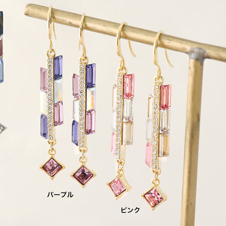 レシピNo.KR0530 貴和クリスタルのパヴェモザイクピアス