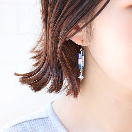 レシピNo.KR0530 貴和クリスタルのパヴェモザイクピアス