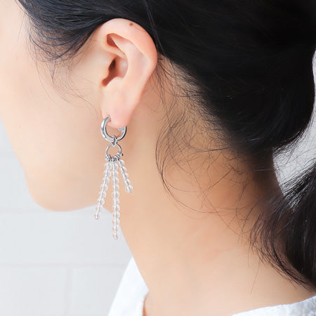 レシピNo.KR0570 ドイツ製アクリルラウンド・ファセットスクエアのピアス2種