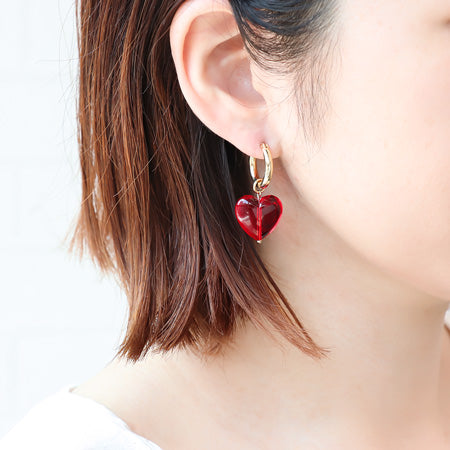 レシピNo.KR0572 ドイツ製アクリルプレーンハートのアクセサリー5種