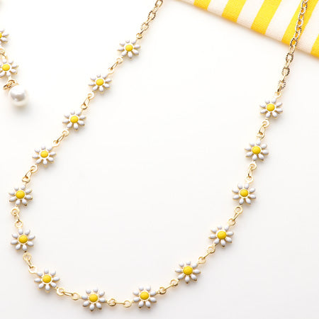 レシピNo.KR0574 デザインチェーンのフラワーネック&ピアス