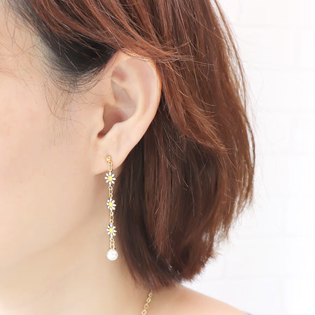 レシピNo.KR0574 デザインチェーンのフラワーネック&ピアス