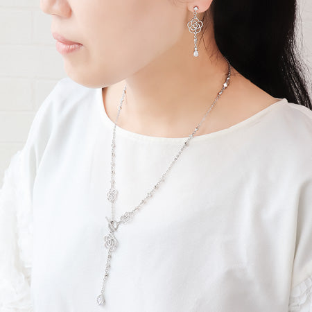レシピNo.KR0584 スカシカメリアのネック&ピアス2種