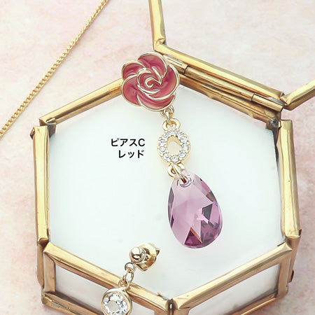 レシピNo.KR0585 チャームローズのアクセサリー5種