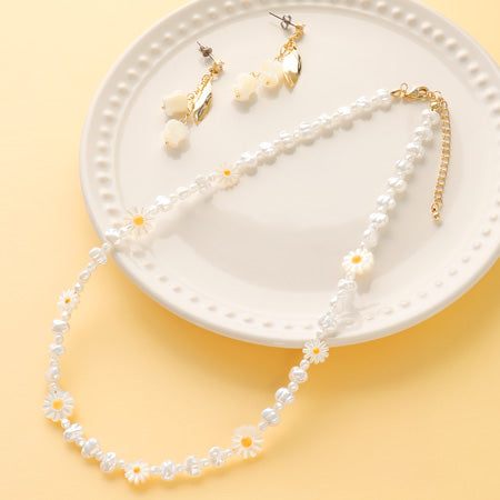 レシピNo.KR0591 シェルパーツのフラワーアクセサリー2種