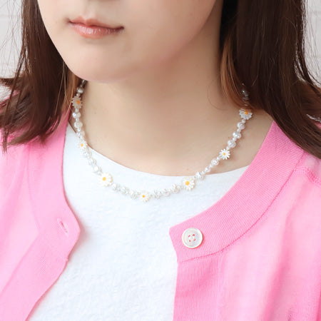 レシピNo.KR0591 シェルパーツのフラワーアクセサリー2種