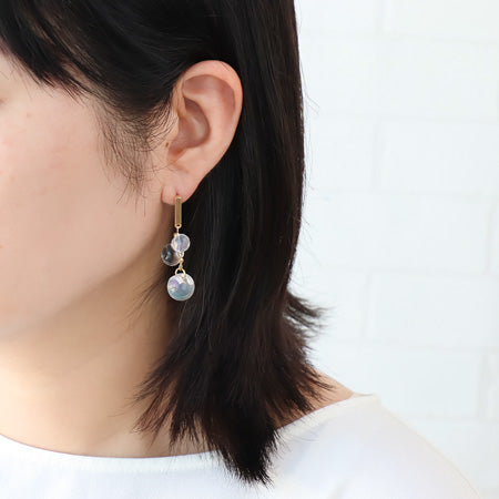 Recipe No.KR0596 3 types of German-made acrylic tin bubble earrings