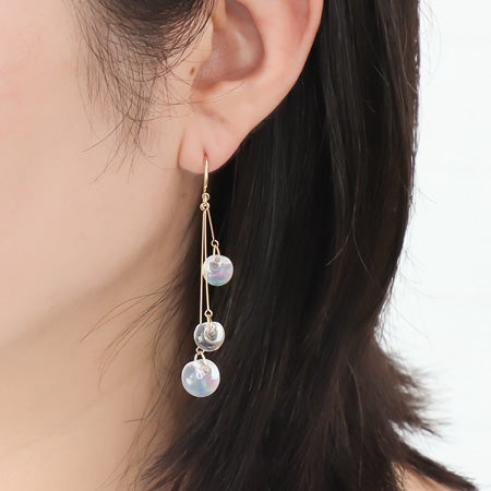 Recipe No.KR0596 3 types of German-made acrylic tin bubble earrings