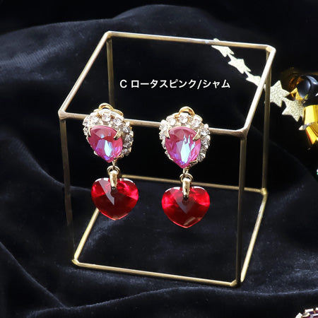 レシピNo.KR0636 貴和クリスタルの連爪ビジューイヤリング3種