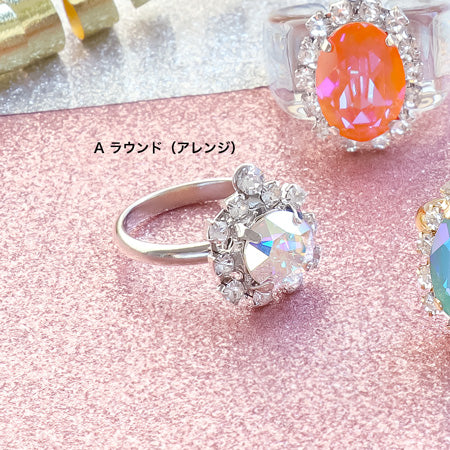 Crystal no.2k00637 crystal claw bijou ring