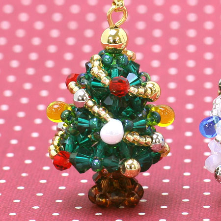 Recipe No.KR0649 Kiwa crystal Christmas tree charm