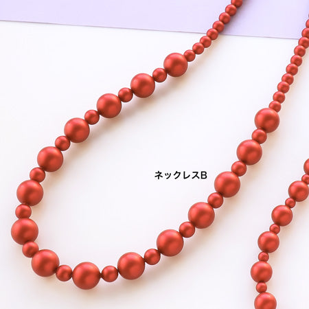 Crystal pearl Rouge color Necklace