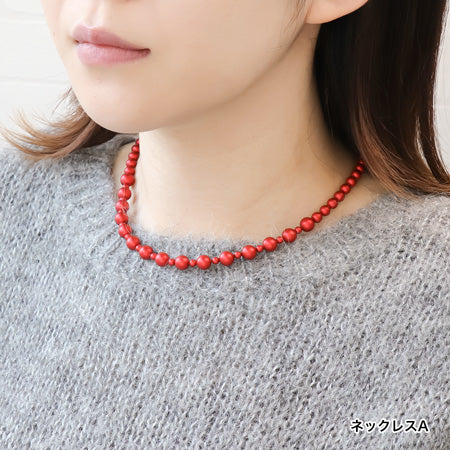 Crystal pearl Rouge color Necklace