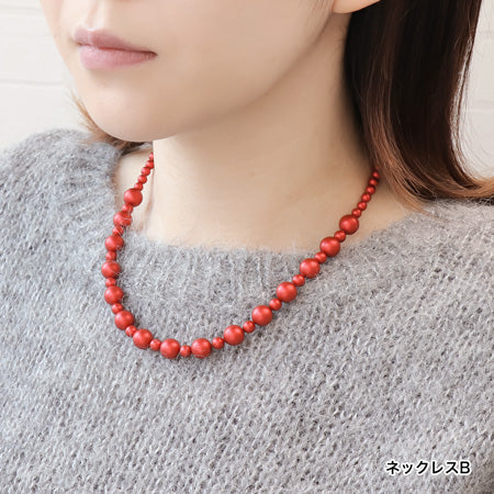 Crystal pearl Rouge color Necklace