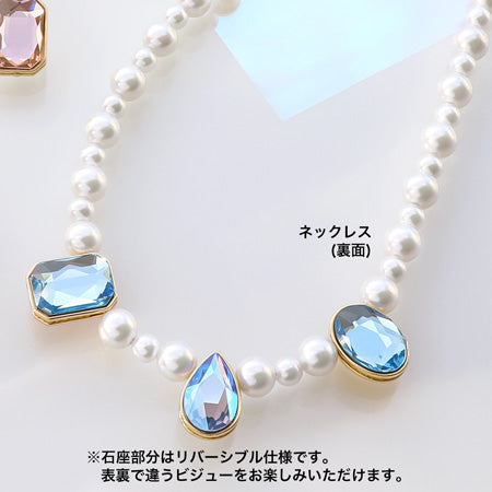 レシピNo.KR0674 貴和クリスタルと石座ビーズのリバーシブルパールアクセサリー3種