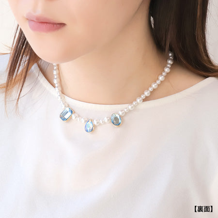レシピNo.KR0674 貴和クリスタルと石座ビーズのリバーシブルパールアクセサリー3種