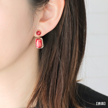 レシピNo.KR0675 貴和クリスタルと石座ビーズのリバーシブルイヤーアクセサリー3種