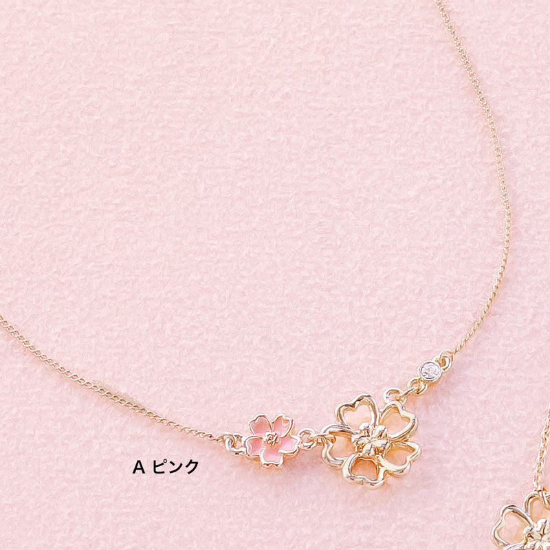 レシピNo.KR0680 チャームさくらのシンプルネックレス2種