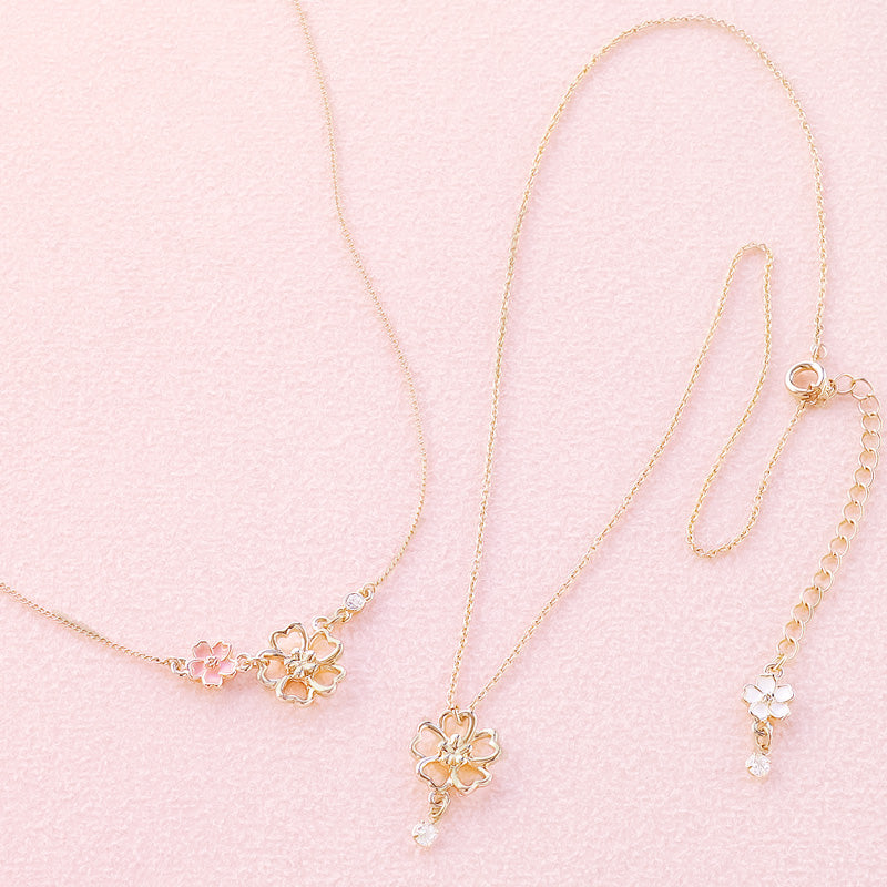 レシピNo.KR0680 チャームさくらのシンプルネックレス2種