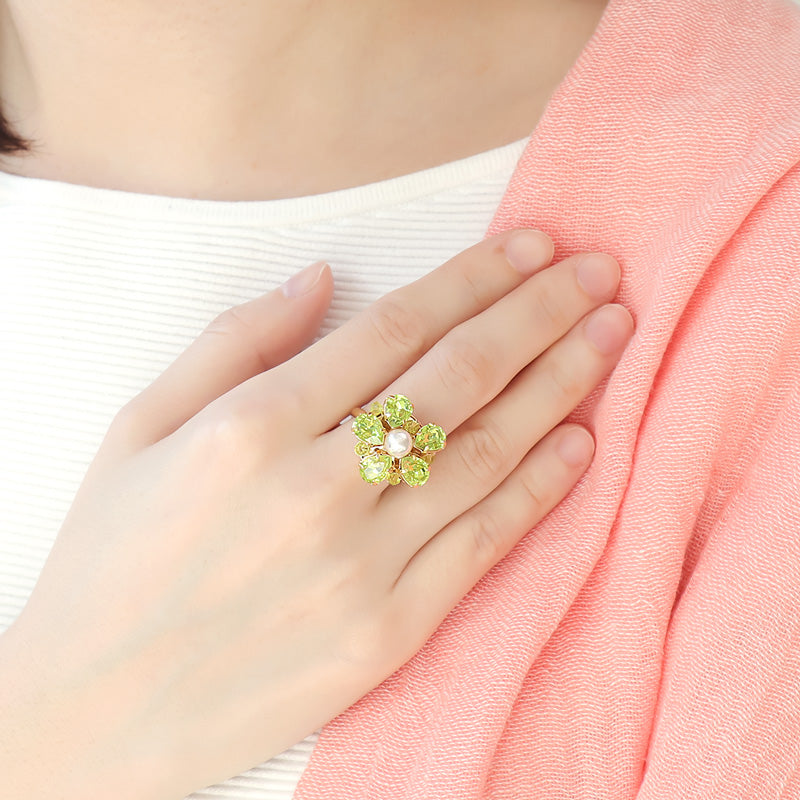 レシピNo.KR0681 貴和クリスタルのフラワーモチーフアクセサリー3種