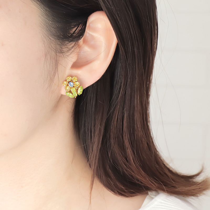 レシピNo.KR0681 貴和クリスタルのフラワーモチーフアクセサリー3種